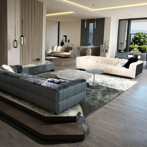 मूल डिजाइन लक्जरी सोफे शीर्ष-अनाज फर चमड़े के साथ उच्च-लचीलापन फोम के साथ रूसी लार्च लकड़ी फ्रेम समकालीन शैली - Product Image 2