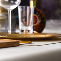 Assiette de présentation en verre décorative de luxe pour mariage, vente en gros, 13 pouces, dorée avec bordure dorée, assiettes rondes créatives pour événements, hôtels