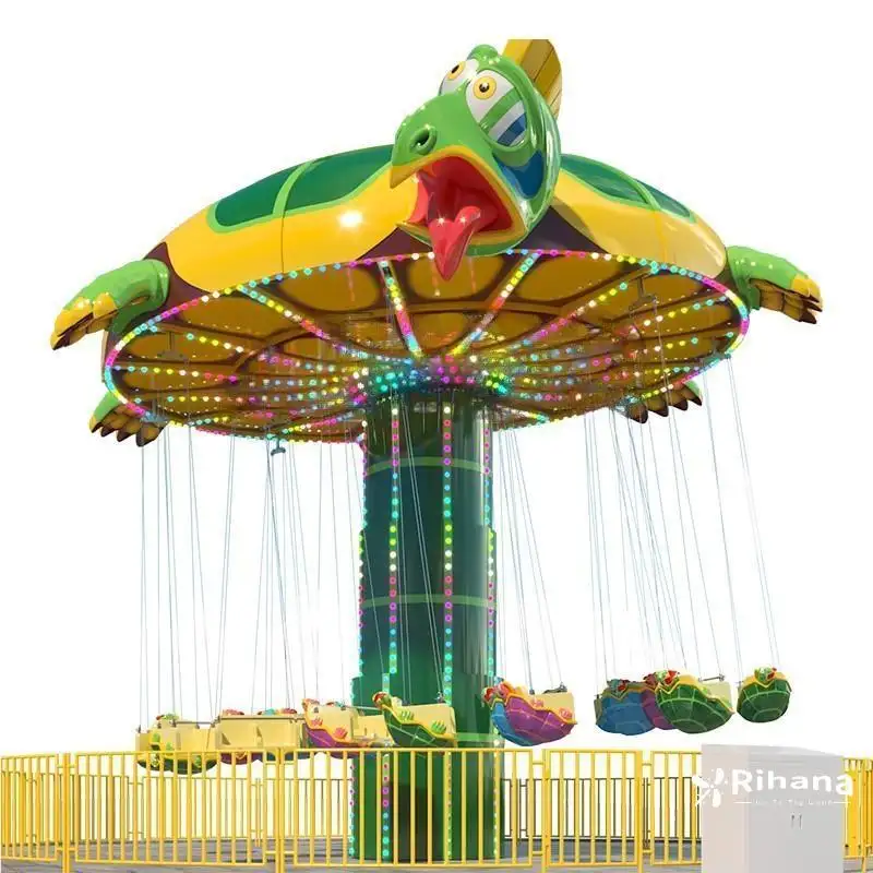 Factory best-selling 24 Turtle themed amusement park swing flying chairs for sale