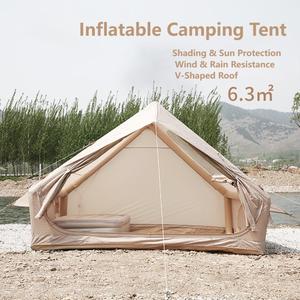Tentes de camping en plein air, installation facile, imperméables, résistantes au vent, 4 saisons, tente de cabane en Oxford, tente gonflable automatique épaissie - Product Image 2