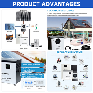 <span class=keywords><strong>Kit</strong></span> photovoltaïque de haute qualité 3kw 6kw 12kw Pack de <span class=keywords><strong>batterie</strong></span> système complet de <span class=keywords><strong>batterie</strong></span> solaire hybride à énergie solaire - Product Image 2
