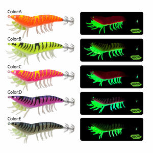 Nueva llegada 110mm 21g simulación fluorescente luminosa calamar Jig señuelo <span class=keywords><strong>EGI</strong></span> 3,5 # pie suave Camarón pulpo señuelo - Product Image 2