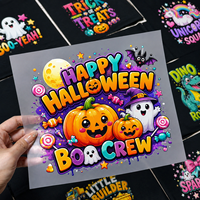 Transferts thermiques DTF personnalisés de haute qualité pour Halloween, motifs chat, imprimés sur PET, pour t-shirts, lavables et durables