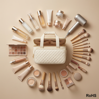 Nouvelle Trousse de Toilette Double Couche de Luxe pour Femme Moderne, avec Base Renforcée et Compartiment Spacieux, Idéale pour le Salon
