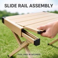 Table pliante double face en alliage d'aluminium YYD OVERLAND, 89 cm, pour camping et pique-nique, 40 kg, pliable, avec sac de transport