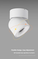 Plafonniers encastrés anti-éblouissement réglables modernes 7w 15w, COB, montage en surface, LED, spot nordique pour intérieur