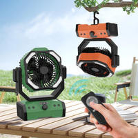 Ventilateur rechargeable 30000mAh Ventilateur de camping à double moteur Refroidisseur d'air USB Ventilateur de table de bureau solaire au plafond Ventilateur extérieur avec batterie externe