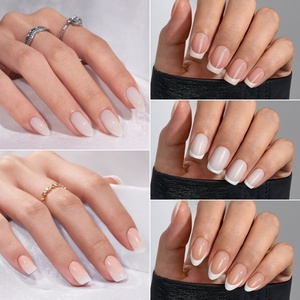BTArtbox Faux Ongles Courts Carrés Amande en Gel Souple 3D Faits Main, Style French, à Presser, Vente en Gros et en Vrac - Product Image 4