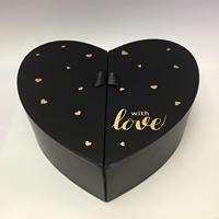 Boîte à fleurs à double porte en forme de coeur TC boîte d'emballage cadeau de fruits roses avec ruban boîte de chocolat d'anniversaire de la Saint-Valentin