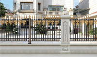 Clôture de porte en aluminium de type royal pour villa Design moderne avec laiton et métal pour mur et rampe d'escalier