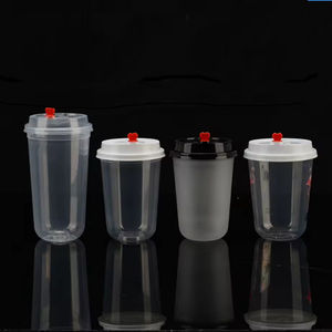 Vasos Desechables de Plástico con Logotipo Personalizado de 10/12/14/16/18/24 oz para Té de Burbujas, Café, Jugo de Frutas, con Tapas para Bebidas Frías/Calientes - Product Image 4