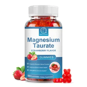 Mendukung kesehatan kardiovaskular Magnesium taurine Gummies 60 buah OEM ODM suplemen makanan label pribadi