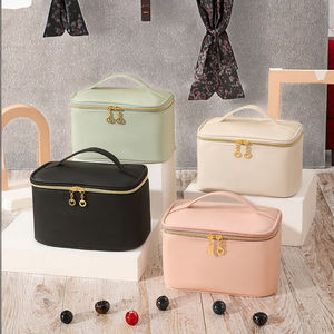 Große Kapazität Leder Make-up Aufbewahrung tasche Benutzer definiertes Logo <span class=keywords><strong>PU</strong></span> Kosmetik Wasserdicht für Beauty Case für Travel Ladies Fashion Style - Product Image 5