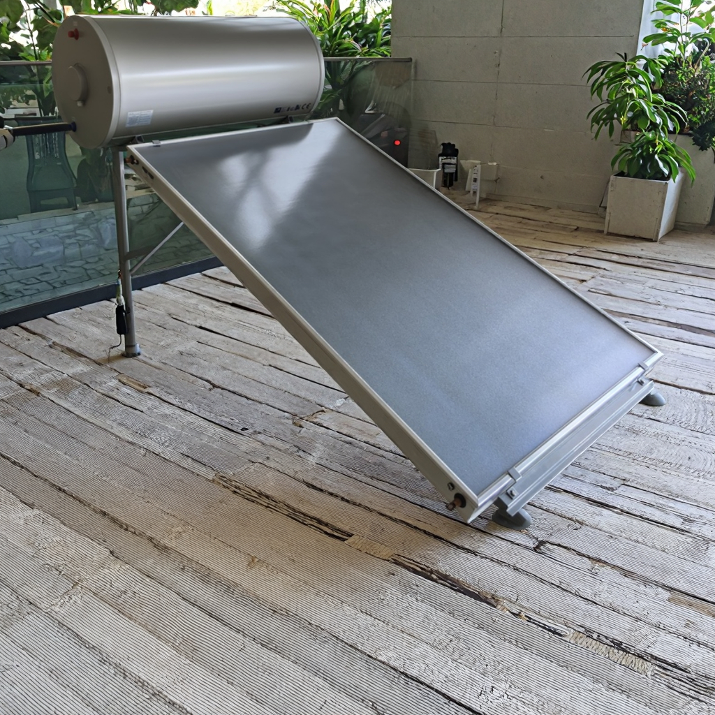 100L Tanque Esmaltado Resistente a Corrosion para Calentador Solar de Placa Plana Stainless Steel Frame para el Bano