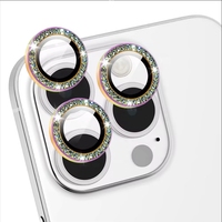 Pour iPhone 15/14 Protecteur d'objectif d'appareil photo Protecteur d'écran en verre trempé de diamant pour iPhone 13/12 Téléphones portables