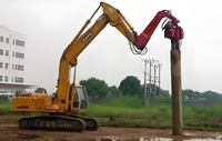 JOVE Excavatrice sur chenilles à marteau vibratoire, à commande électro-hydraulique, pour la construction, le battage de pieux et le pressage de poteaux de clôture, avec moteur puissant