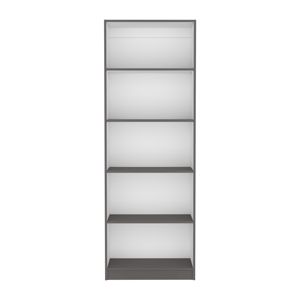 DB Vinton Bibliothèque à 4 niveaux Solution de rangement moderne gris mat/blanc pour bureau et salon Design pliable en plastique et métal - Product Image 2