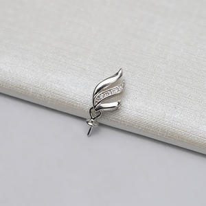 Pendentif en argent S925 pour femme, pendentif incrusté de perles avec plateau vide, accessoires de bijoux DIY, produit semi-fini - Product Image 4