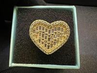 Op maat gemaakte 18K vergulde hiphop hartvormige ringen, sieradenfabrikant, trouwcadeau, waterdicht, witte diamanten ringen