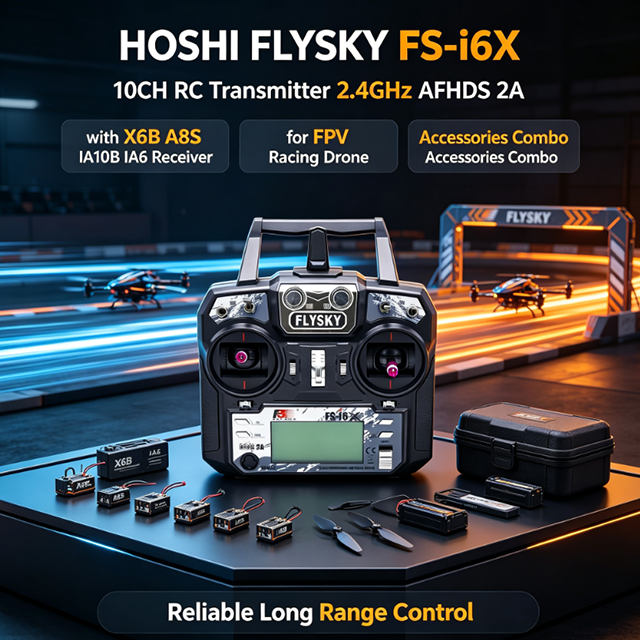 HOSHI FLYSKY FS-i6X FS I6X 10CH RC Transmitter 2.4GHz AFHDS 2A with X6B A8S IA10B IA6 Receiver for FPV Racing Drone Accessories