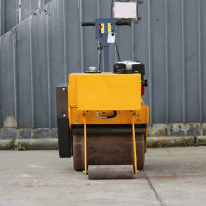 Rodillo vibratorio de mano con ruedas de acero simples o dobles para compactar el suelo, zanjas, césped - Product Image 5