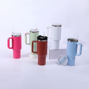 <b>Travel</b> Car H2.0 <b>Handle</b> Tumbler 30oz Double Wall Vacuum <b>Mug</b> Lid Straw Anti-Slip OEM Custom Logo - Product Image 4