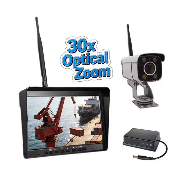 Industrial 30x Zoom Wireless Waterproof Crane Camera System 10.1 Inch AHD 1080P Monitor Magnetic Battery Long Range Transmission