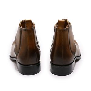 รองเท้าบูทข้อเท้าหนังแท้สำหรับผู้ชาย ดีไซน์เนอร์ แบรนด์แท้ กันน้ำ แบบผูกเชือก สำหรับฤดูใบไม้ร่วง/ฤดูหนาว - Product Image 6