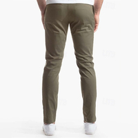Pantalon chino en coton stretch doux coupe ajustée personnalisée, pantalon décontracté de haute qualité, pantalon formel avec poches zippées