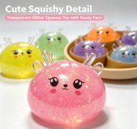 Jouet Squishy Mystère Arc-en-ciel en forme de Boulette Scintillante avec Boîte Surprise, Doux à Presser, Sensoriel, Anti-stress, Cadeaux