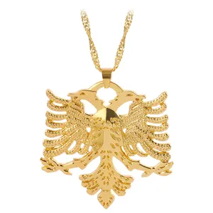 阿尔巴尼亚男女鹰吊坠项链银色/金色阿尔巴尼亚珠宝民族礼品科索沃