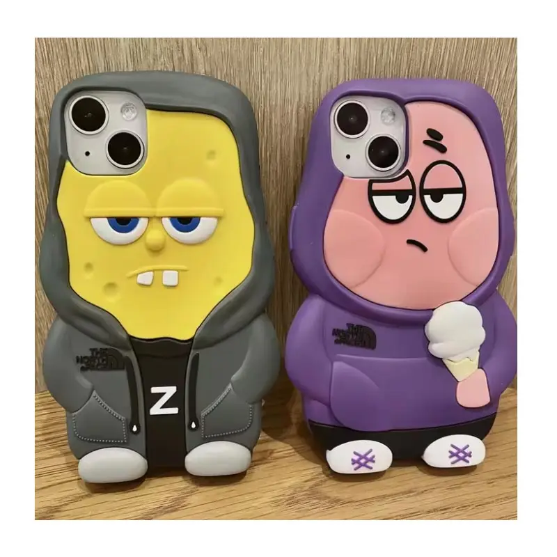Cartoon Spongebob Squarepants Patrick North Face Voor Iphone 15/14Promax Case Xs/Xr Fabriek