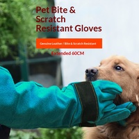 Gants de sécurité durables en cuir de vache épais, anti-morsures, anti-griffures, pour l'entraînement et la manipulation des chiens et des chats, toutes saisons, modèle PC6