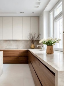 Meubles de <span class=keywords><strong>cuisine</strong></span> en placage de bois avec plan de travail en granit et panneau de <span class=keywords><strong>porte</strong></span> à joint de miter à 45 degrés - Product Image 2