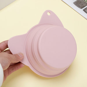 Bol pliable pour animaux de compagnie en silicone de qualité alimentaire, forme personnalisable, avec mousqueton, bol de voyage pliable pour chiens et chats - Product Image 6