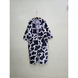 Nouvelle arrivée, robe kimono élégante de haute qualité en velours de coton brodé, col en V, longueur intégrale, motif floral, pour femmes, demoiselle d'honneur - Product Image 2