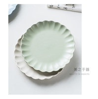 Assiette de service en forme de fleur en fibre de bambou et mélamine écologique, bol à vaisselle lavable au lave-vaisselle 10.5 8.5 6.5 pouces
