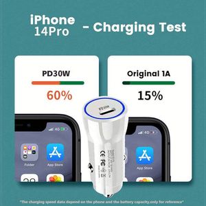 Cargador de Coche USB C PD de Carga Rápida de 30 W, Mini Cargador de Coche USB C con Caja para Teléfono Celular - Product Image 5