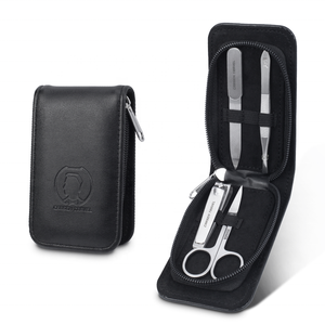 Kit de aseo de manicura de acero inoxidable, 5 uds., juego de cuidado de uñas con bolsa de viaje, cortaúñas, lima de uñas, tijeras <span class=keywords><strong>para</strong></span> cutículas, <span class=keywords><strong>pinzas</strong></span> - Product Image 1