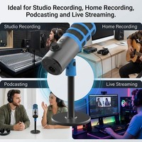Microphone de podcast USB/XLR DM68, prix d'usine OEM, micro dynamique cardioïde filaire pour PC, streaming, podcasting, réduction du bruit
