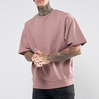 Camisetas de Algodón Suave y Transpirable para Hombre, Estilo Urbano, Hombros Caídos, Talla Grande, Cuello Redondo, para Gimnasio y Entrenamiento, Holgadas