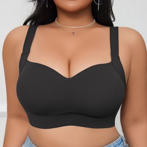 Soutien-gorge <span class=keywords><strong>de</strong></span> <span class=keywords><strong>sport</strong></span> grande taille uni pour femme, sans armatures, sans coutures, tissé, à couvrance complète, push-up, avec soutien dorsal, respirant, pour l'été et le quotidien - Product Image 2