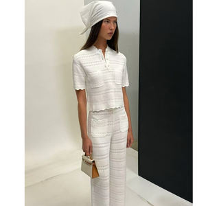 Conjunto de Cárdigan Largo de Punto Calado para Mujer, Verano |   Ropa de estar y de exterior transpirable de secado rápido ODM para salidas informales en casa - Product Image 5