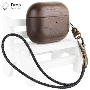 Étui pour écouteurs en bois de noyer de luxe pour <span class=keywords><strong>AirPods</strong></span> 4, vente en gros à <span class=keywords><strong>bas</strong></span> <span class=keywords><strong>prix</strong></span>, étui en bois personnalisé, coque en bois pour <span class=keywords><strong>Airpods</strong></span> 4 - Product Image 5