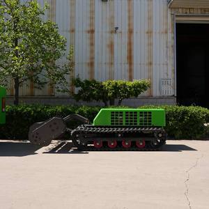 Vibrant Red Remote Control Diesel Crawler Mower 4WD <b>Gasoline</b> 22HP for Steep Hillside Brush Cutting and Slope Landscaping - Product Image 5