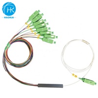 1X2 1X4 1X8 1X16 1X32 1X64 Serat Optik dengan SC/APC Konektor Tabung Baja Tipe PLC Splitter