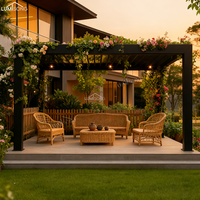 Pergola de jardin motorisée rétractable de qualité supérieure 3x3 3x4m, résistante au vent, imperméable, en aluminium thermolaqué, respectueuse de l'environnement