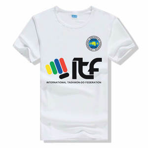 Camisetas <span class=keywords><strong>de</strong></span> Manga Corta para Hombre, Estilo Deportivo, <span class=keywords><strong>de</strong></span> Algodón Sólido con Gráficos, <span class=keywords><strong>de</strong></span> la Federación ITF <span class=keywords><strong>de</strong></span> Taekwondo, Precio al por Mayor, Regalos <span class=keywords><strong>de</strong></span> Cumpleaños - Product Image 3