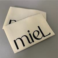 Étiquettes de vêtements tissées personnalisées, étiquettes de lavage pliées, étiquettes de soin thermocollantes, étiquettes en satin avec logo privé, étiquettes de vêtements à coudre
