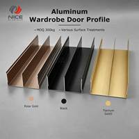 Profil de rail de porte coulissante en aluminium avec diverses finitions de surface, profil en aluminium noir mat pour armoire intégrée